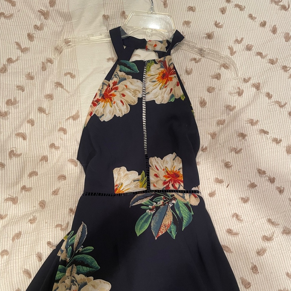 Navy blue floral maxi dress